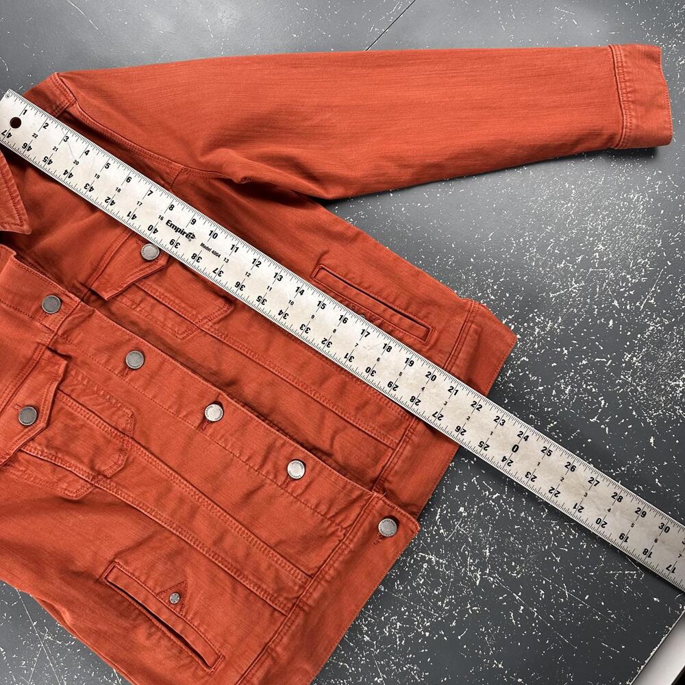 Liverpool Denim Jacket Womens Medium Rust Burnt Orange Trucker Soft Stretchy EUC - Picture 5 of 7